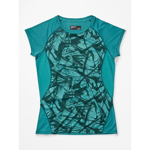 Marmot Crystal T-Shirts For Womens Green DJY624109